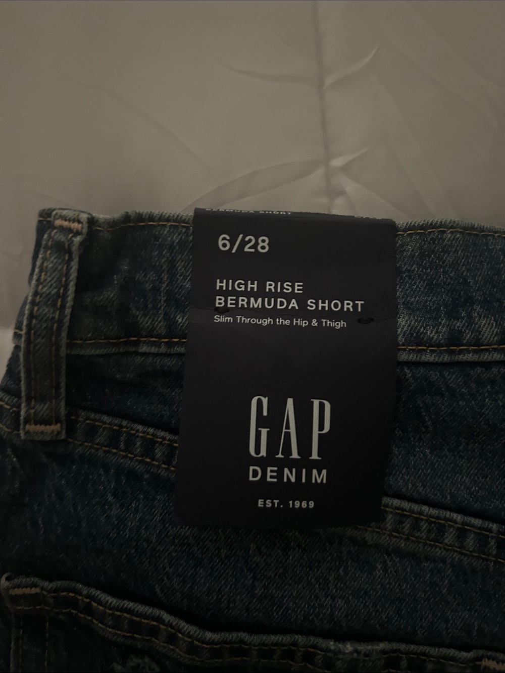 GAP Dark Indigo Distressed Denim Bermudas - Picture 3 of 3
